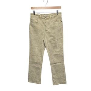 Zara Jeans Womens 8 Beige The Dreed Flare Floral Print Stretch Signature Denim‎